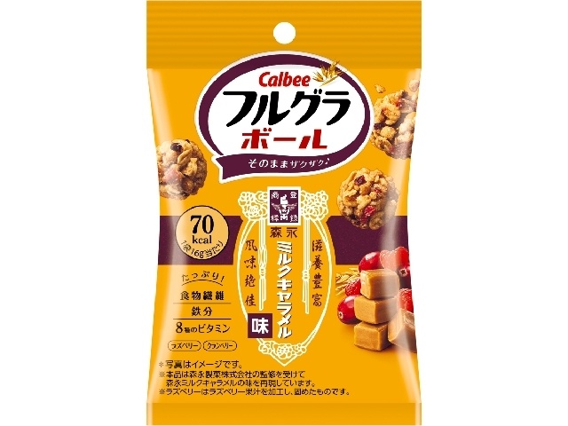 Calbee Frugra Balls, Milk Caramel Flavor, 16g (Purchase 16)
