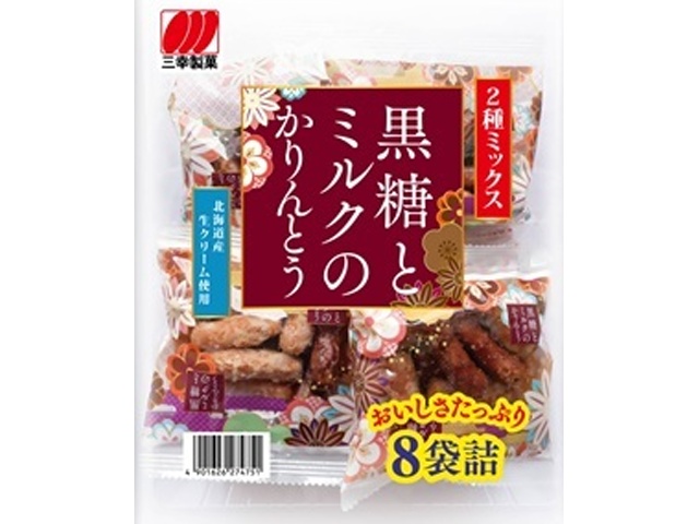 Sanko Confectionery Brown Sugar and Milk Karinto, 8 bags (6 bags per pack)