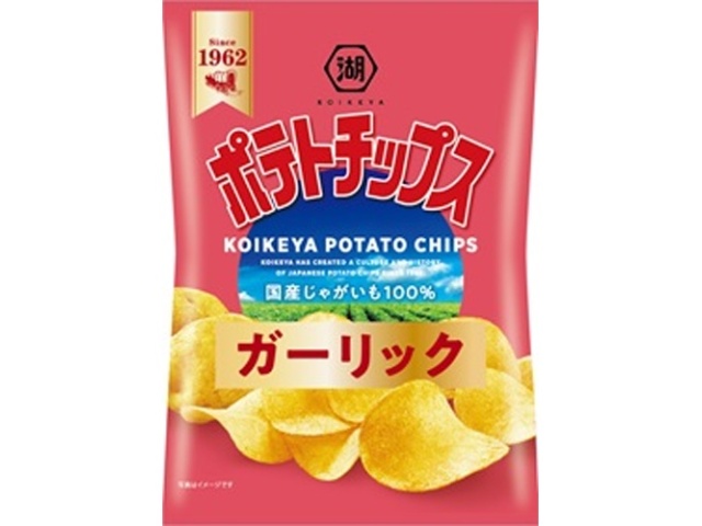 Koikeya Potato Chips, Garlic, 50g (Purchase 12 pieces)