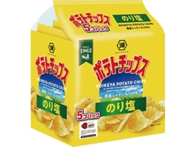 Koikeya 5-pack Potato Chips with Seaweed and Salt (Special Order Item) [Purchase 6]