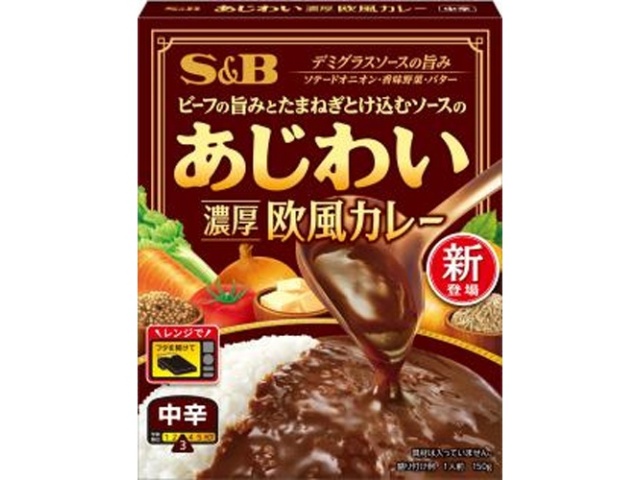 S&B Ajiwai Rich European-Style Curry, Medium Spicy, 150g (Pack of 6)