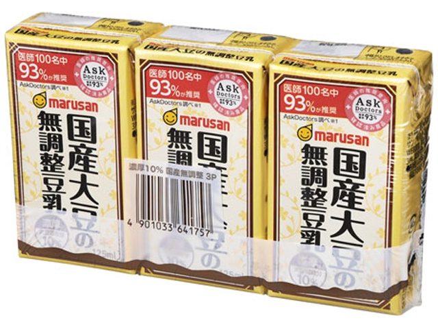 Marusan Rich 10% Domestic Soybean Unsweetened Soy Milk (3-Pack) [Backordered] [Purchase 8]