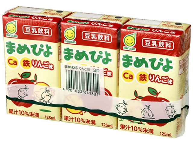 Marusan Mamepiyo Apple Flavored Paper 125ml Triple Pack (Special Order Item) [Purchase 8]