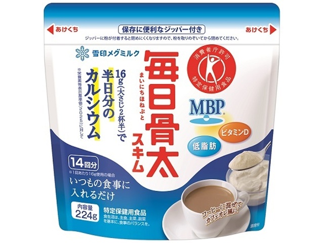 Snow Brand Mainichi Bone-Strong Skim Milk, 224g (Special Order Item) [Purchase 12]