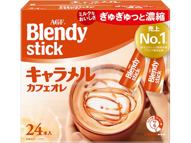 Blendy Stick Caramel Cafe au Lait, 24 sticks [This month's special offer: Favorite beverage] Special order item [Purchase 6]