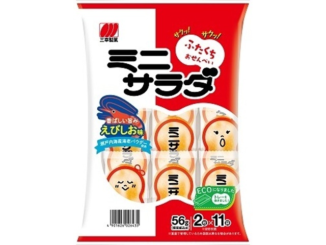 Sanko Seika Mini Salad, Shrimp and Salt Flavor, 56g (Purchase of 16)