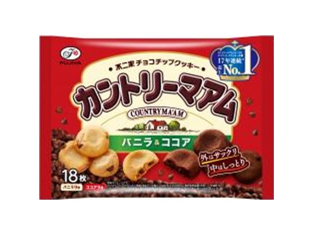 Fujiya Country Ma'am Vanilla & Cocoa 18 pieces [Purchase 18 pieces] [Limited quantity]