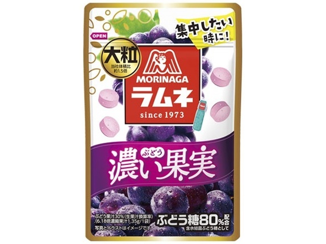 Morinaga Large Ramune Rich Fruit Grape Candy, 27g (Pack of 10)