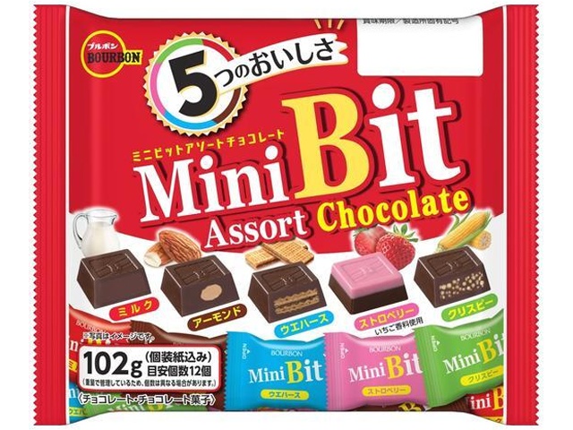 Bourbon Mini Bit Assortment, 102g (Pack of 12)