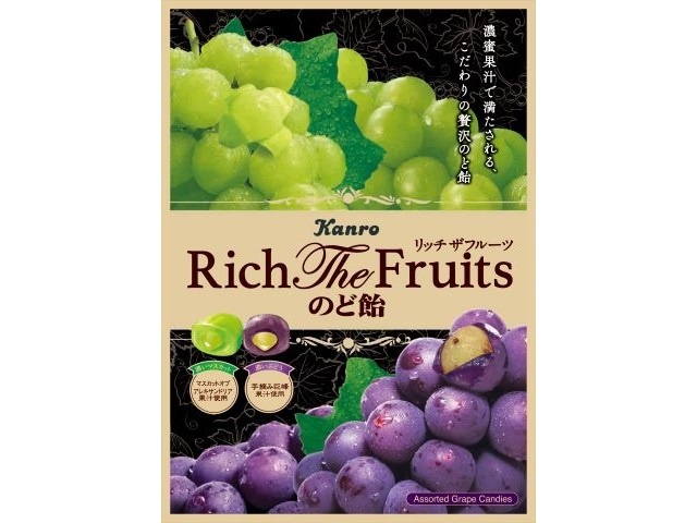 Kanro Rich the Fruits Throat Lozenges Grape & Muscat (6 Lozenges per Pack)
