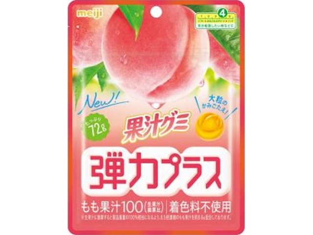 Meiji Fruit Juice Gummy, Plus Elastic Peach, 72g (Pack of 7)