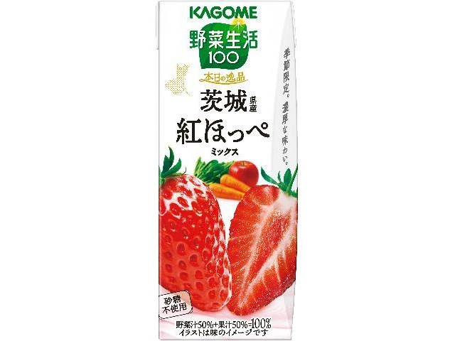 Kagome Vegetable Lifestyle Benihoppe Mix from Ibaraki Prefecture, 195ml (Special Order Item) [Purchase Quantity: 24]