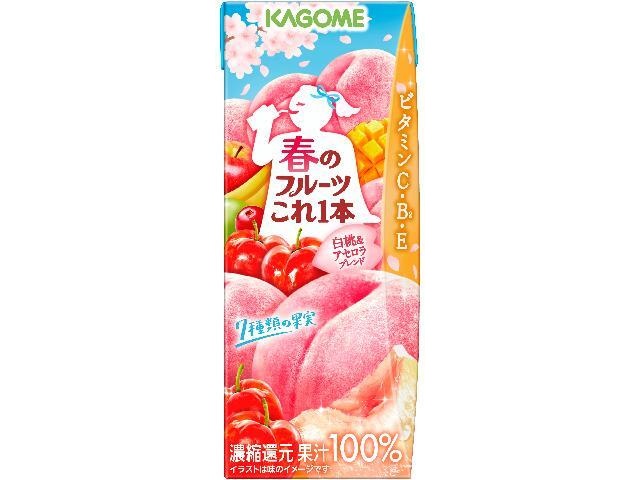 Kagome Spring Fruits Koreippo White Peach & Acerola Paper 200g [New Product Released January 20th]  [Purchase Quantity: 12]