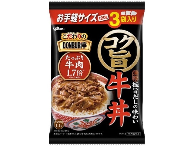 Glico's "Kodawari no Donburitei" 3-Serving Rich and Delicious Beef Bowl (3 servings) - Special Order Item [Purchase Quantity: 20]