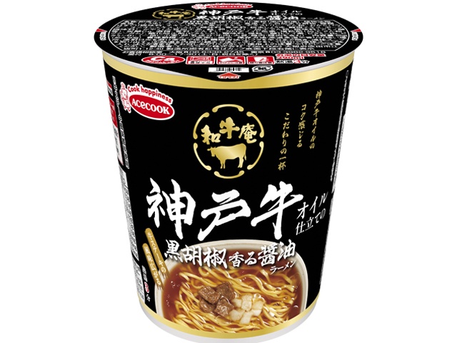 Ace Wagyuan Kobe Beef Oil Black Pepper Soy Sauce Ramen [New Product Released February 9th] Special Order Item [Purchase 12]