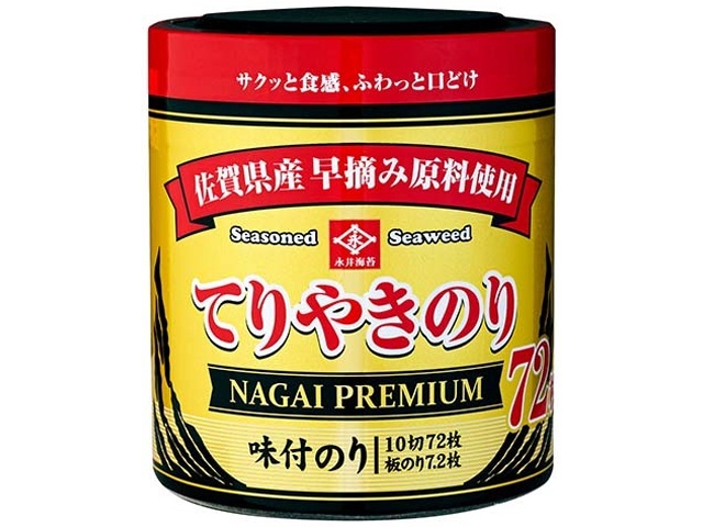 Nagai Nori Teriyaki Nori Tabletop Seaweed 72 Sheets (Purchase 6)