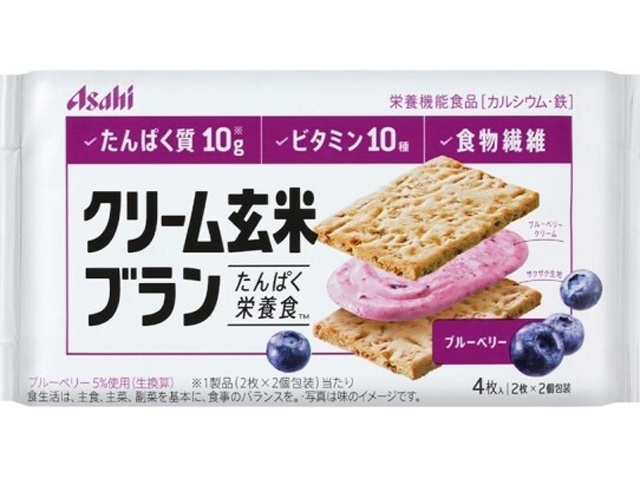 Asahi Group Foods Creamy Brown Rice Bran Blueberry 72g (Pack of 6)