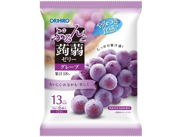 ORIHIRO PLANDU Purunto Konjac Jelly Pouch Grape, 6 pouches (Special order item) [Purchase quantity: 24 pouches]