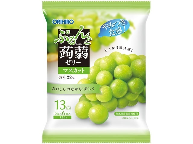 ORIHIRO PLANDU Purunto Konjac Jelly Pouch Muscat (6 pouches) [Special Order Item] [Purchase Quantity: 24]