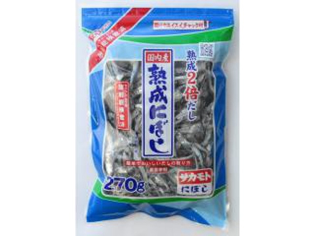 Sakamoto Domestically Grown Aged Niboshi (Dried Dried Sardines) 270g (Special Order Item) [Purchase Quantity: 20]