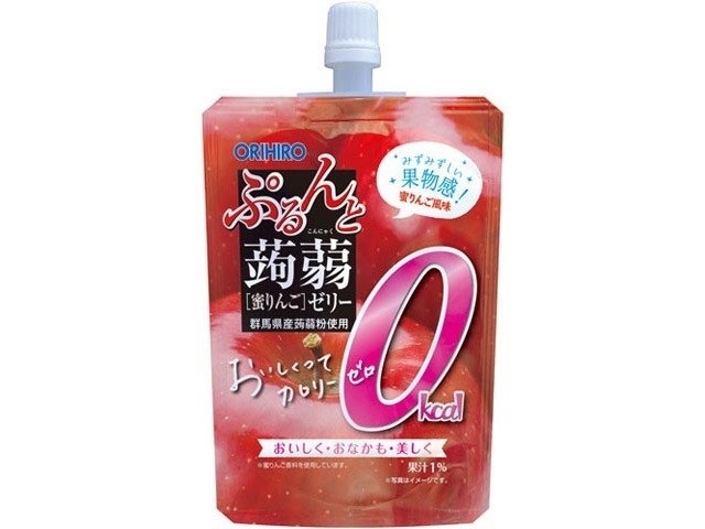 Orihiro Plandu Konjac Jelly, 0kcal, Honey Apple, 130g (Special Order Item) [Purchase Quantity: 48]