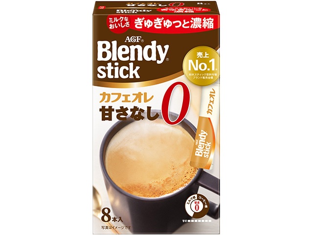 Blendy Stick Cafe au Lait Unsweetened 8 sticks (6 sticks per pack)